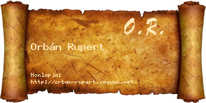Orbán Rupert névjegykártya
