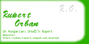 rupert orban business card